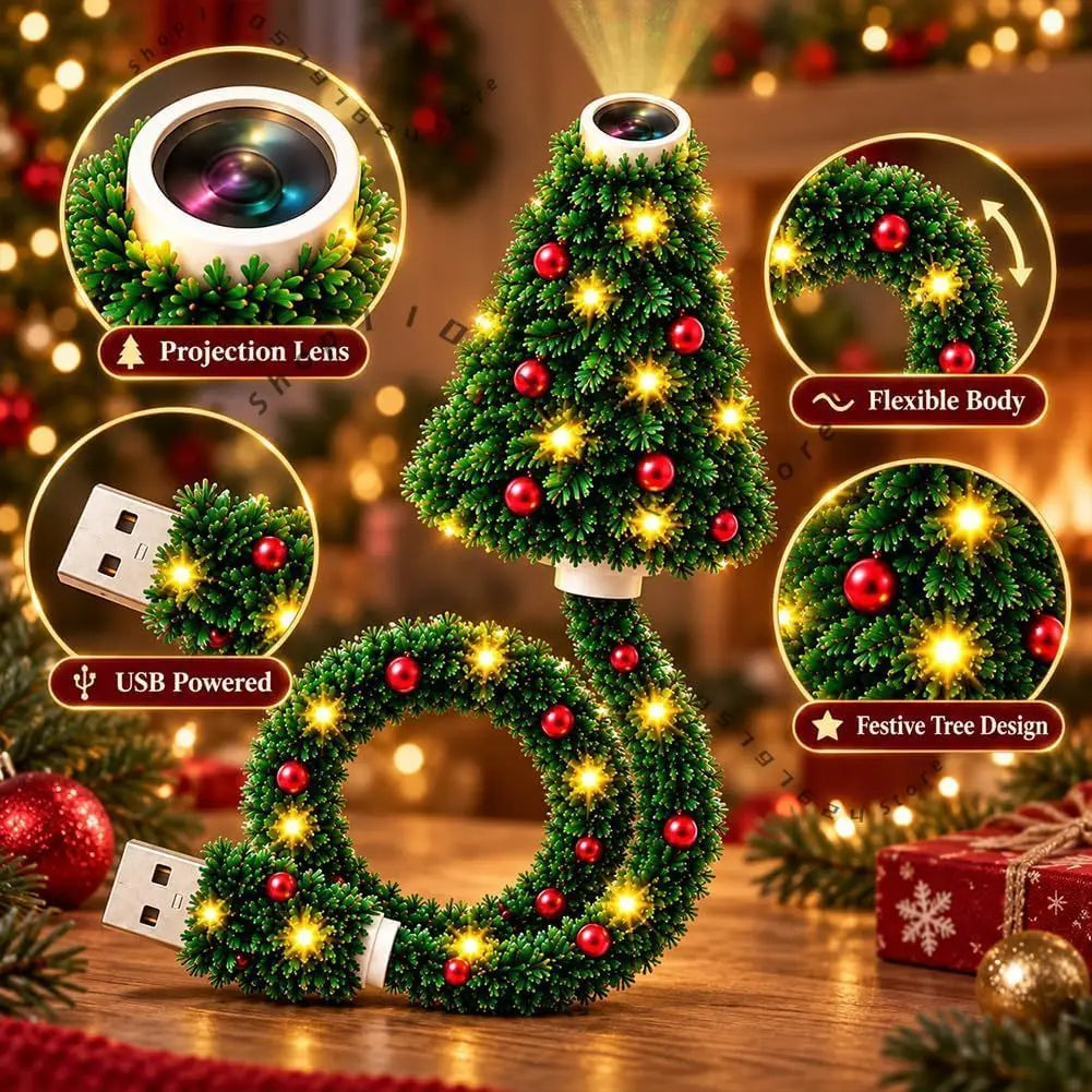 2026 New Christmas USB Projector Light,Plug And Play Indoor Holiday Projection Lamp For Wall And Ceiling with 6 Festive Scenes